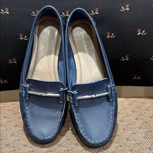 mercer & madison Navy Blue Metal-Bit Slip-On Loafers